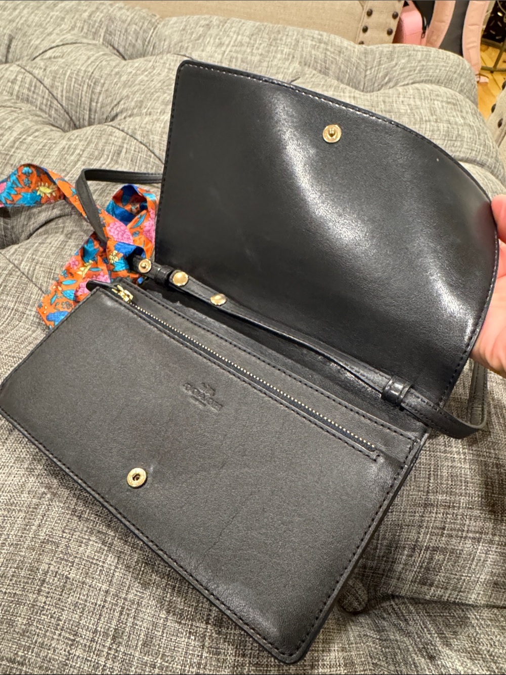 Coach Bag Anna Brown Signature Clutch Foldover Crossbody - Picture 10 of 17